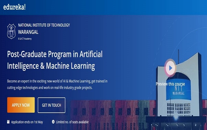 National Institute of Technology Warangal collaborates with Edureka to train IT professionals in Machine Learning and Artificial Intelligence
